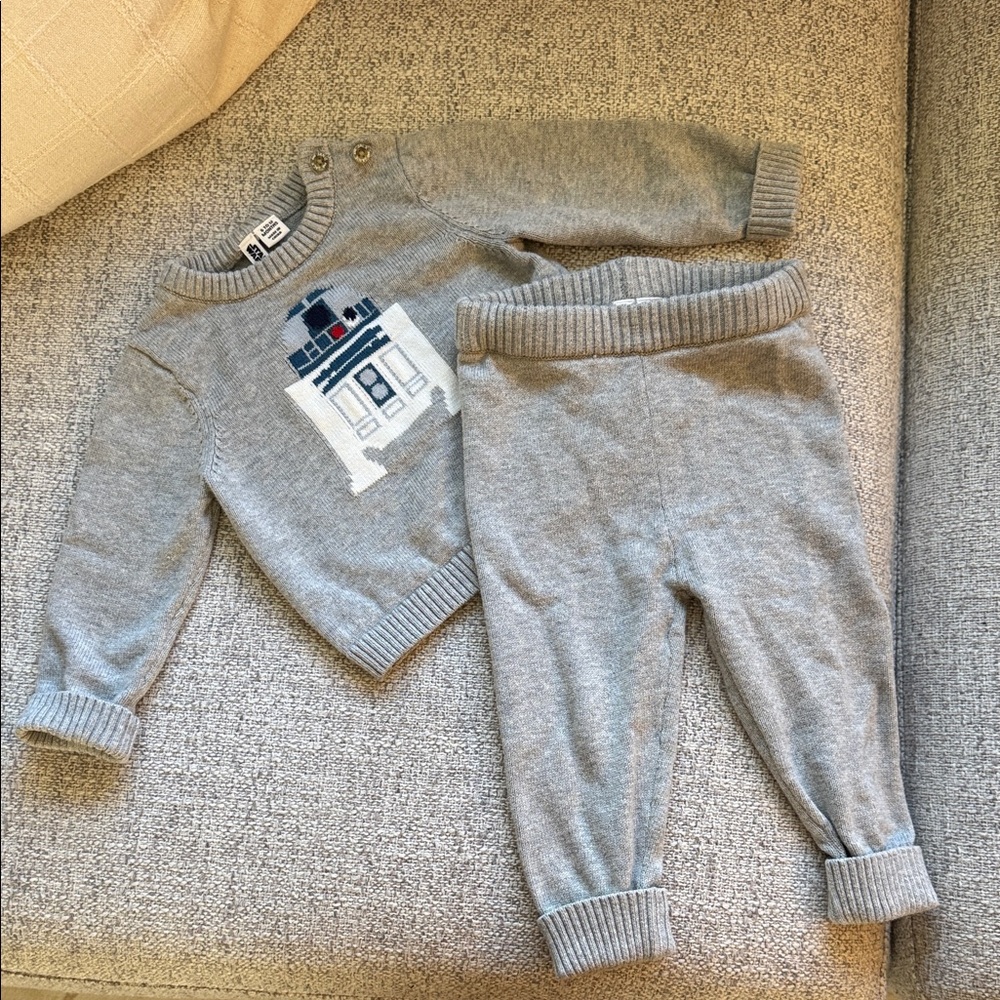 Janie and Jack Star Wars Gray Sweater Set 6-12mo